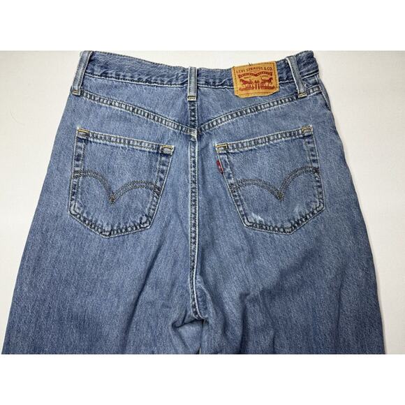 Levi's Women's High Waisted Straight Leg Blue Denim Jeans - Size 27x27 - Picture 4 of 8